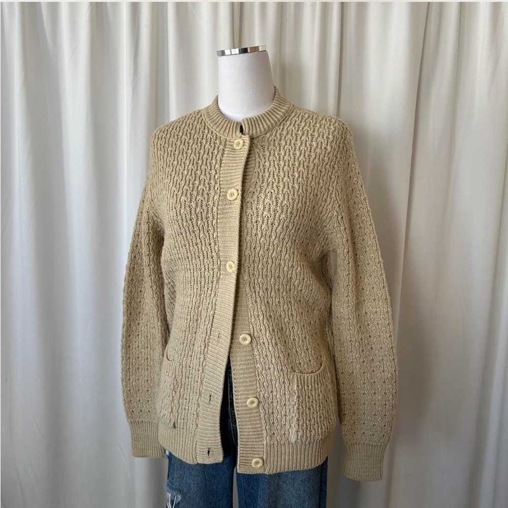 Vintage textured knit cardigan sweater - Picture 5 of 9
